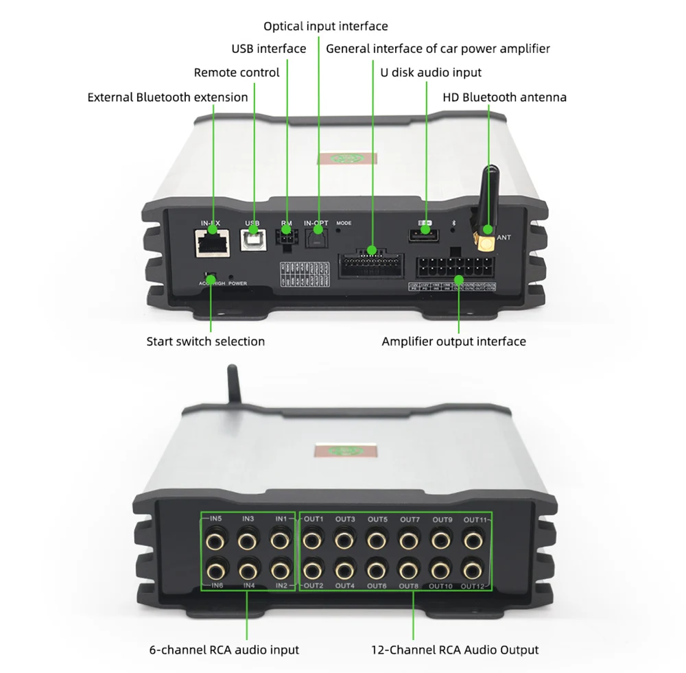 Car Ampli 8 Channel Amplifier 12 Ch Dsp Procesador De Audio