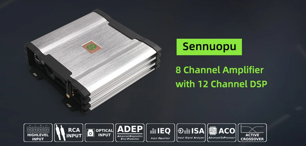 Car Ampli 8 Channel Amplifier 12 Ch Dsp Procesador De Audio